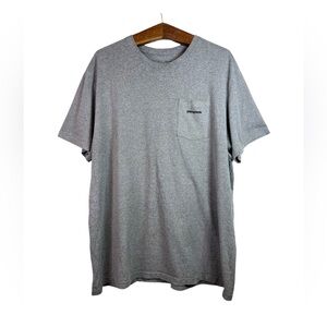 Patagonia Mens Gray Logo Pocket Short Sleeve T-Shirt Size XXL